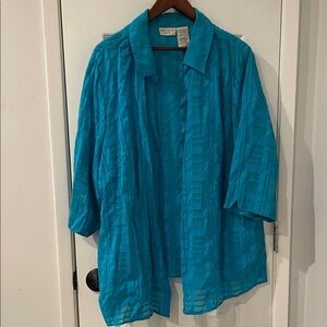 White Stag Caribbean Blue Textured Blouse